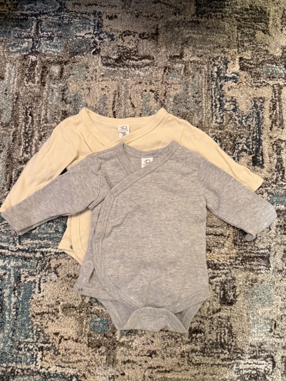 Colored Organics Long Sleeve Side Snap Kimono Bodysuits - Set of 2